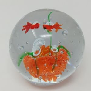 Controlled Bubble Art Glass Paperweight